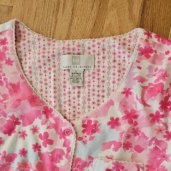 Karen Neuburger Pink and White Floral Pajama Set - Picture 4 of 11